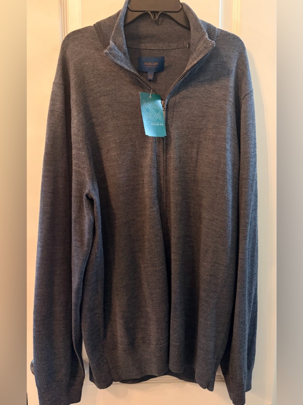 Fairlane Stitch Fix Men's Zip-Up Sweater Jacket — Charcoal Gray, NWT